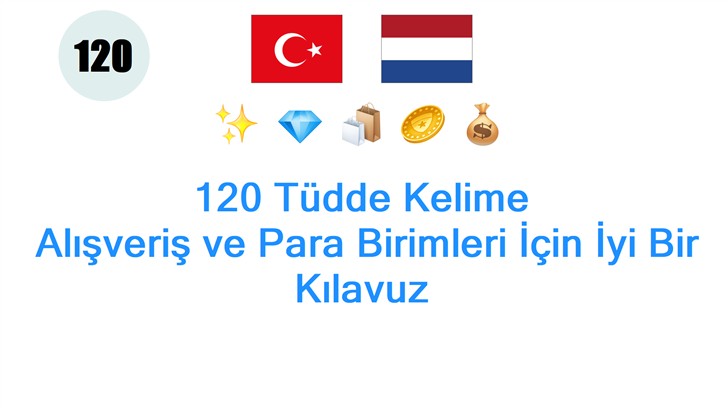120 Tüdde Kelime: Alışveriş ve Para Birimleri İçin İyi Bir Kılavuz